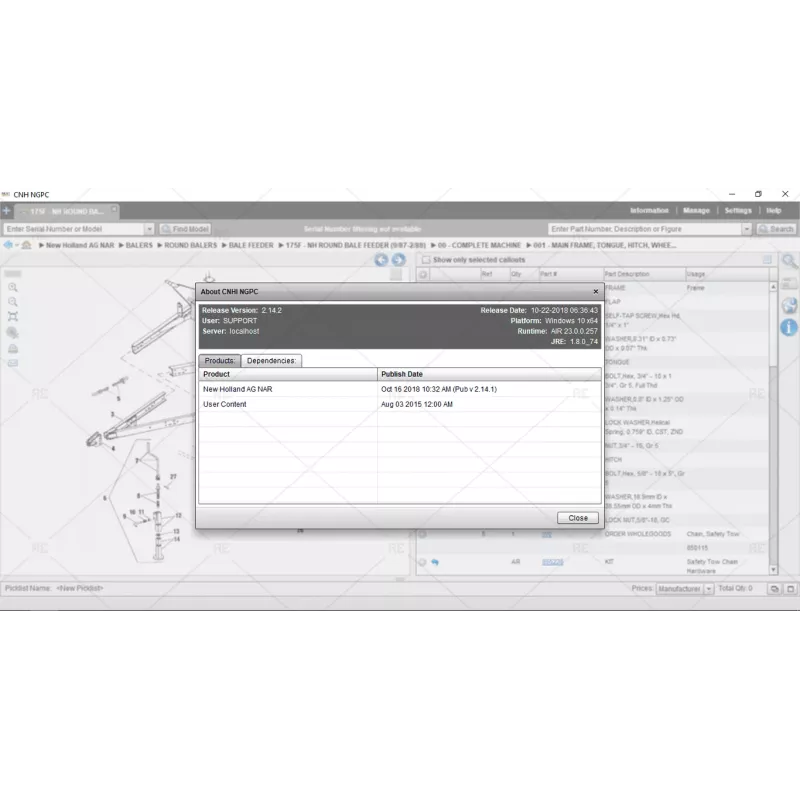 NEW HOLLAND AGRICULTURE NORTH AMERICA EPC SPARE PARTS CATALOG 2018.11