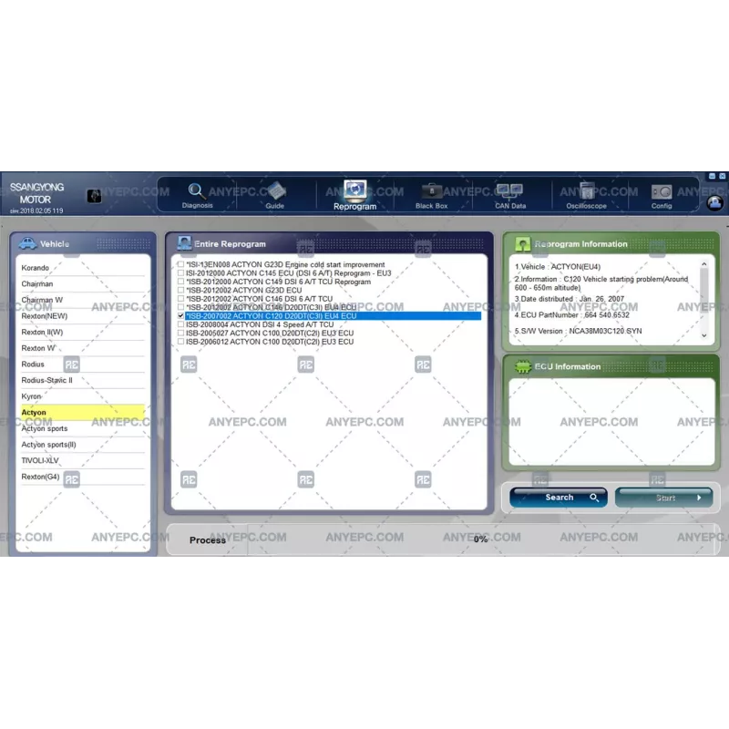 SSANGYONG INTELLIGENT WORKSHOP DIAGNOSIS 119 [2018.02]