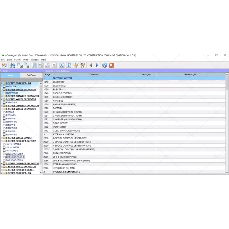 HYUNDAI ROBEX HEAVY PARTS CATALOG HCE 2017.01