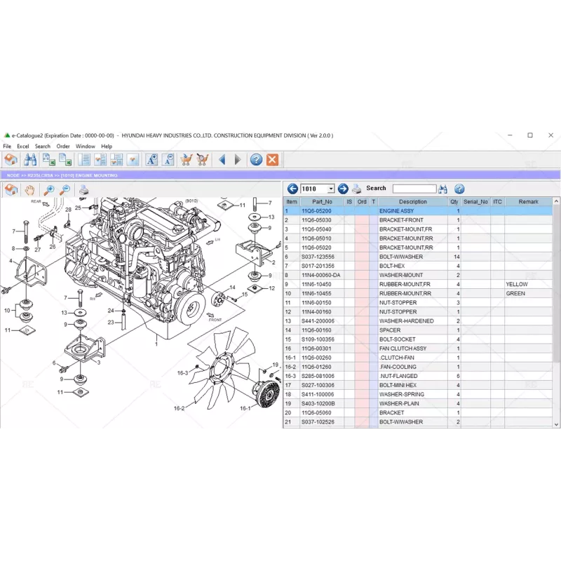 HYUNDAI ROBEX HEAVY PARTS CATALOG HCE 2017.01