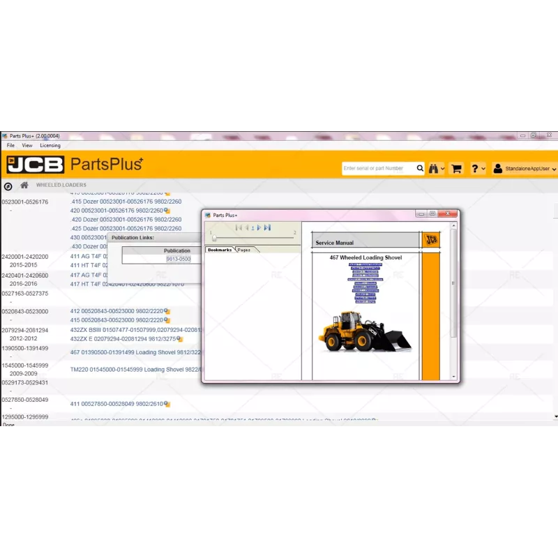 JCB SERVICE PARTS PLUS & SERVICE MANUAL 2.00.0004 [2017.01]