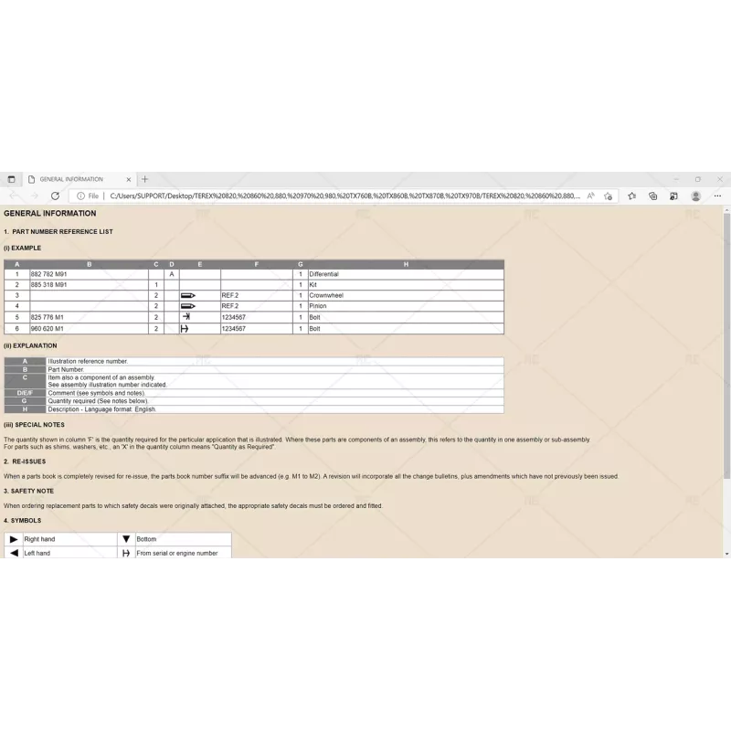 TEREX SCHAEFF PARTS MANUAL FULL 1.0