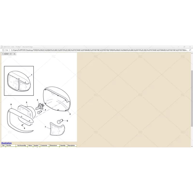 TEREX SCHAEFF PARTS MANUAL FULL 1.0