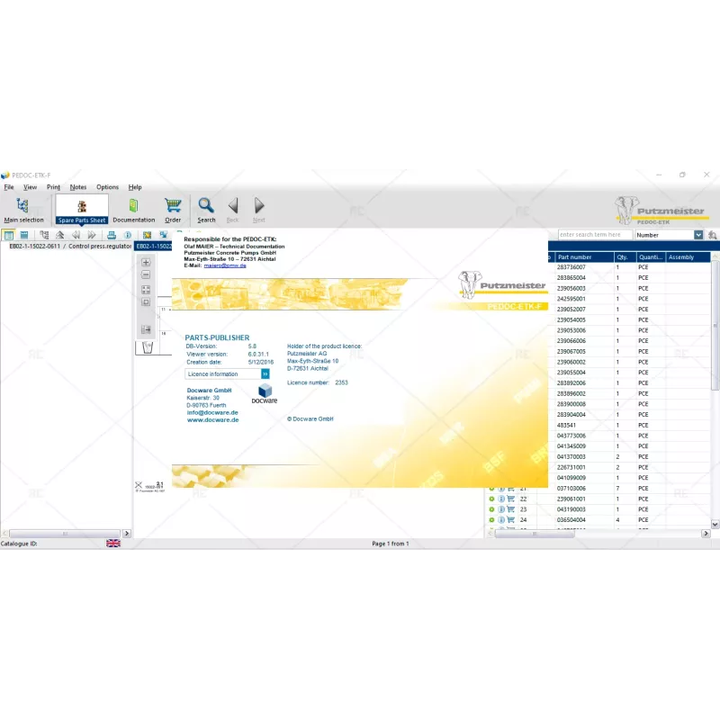 PUTZMEISTER EPC PEDOC ETK-F 5.8 [2016.05]