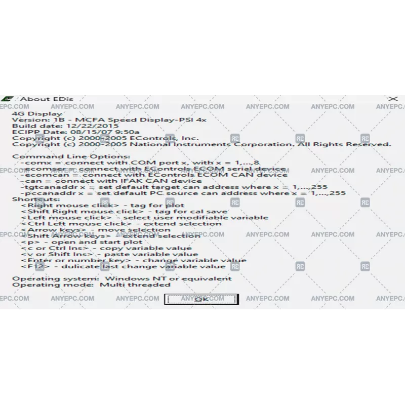 ECONTROLS EDIS ECI MCFA SPEED DISPLAY PSI 4X 1B [2015.12]