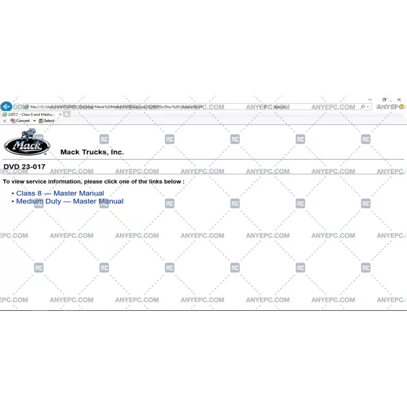 MACK TRUCKS SERVICE WORKSHOP MANUAL [2007]