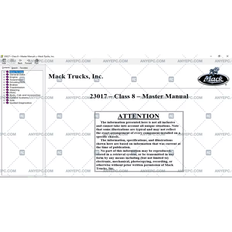 MACK TRUCKS SERVICE WORKSHOP MANUAL [2007]
