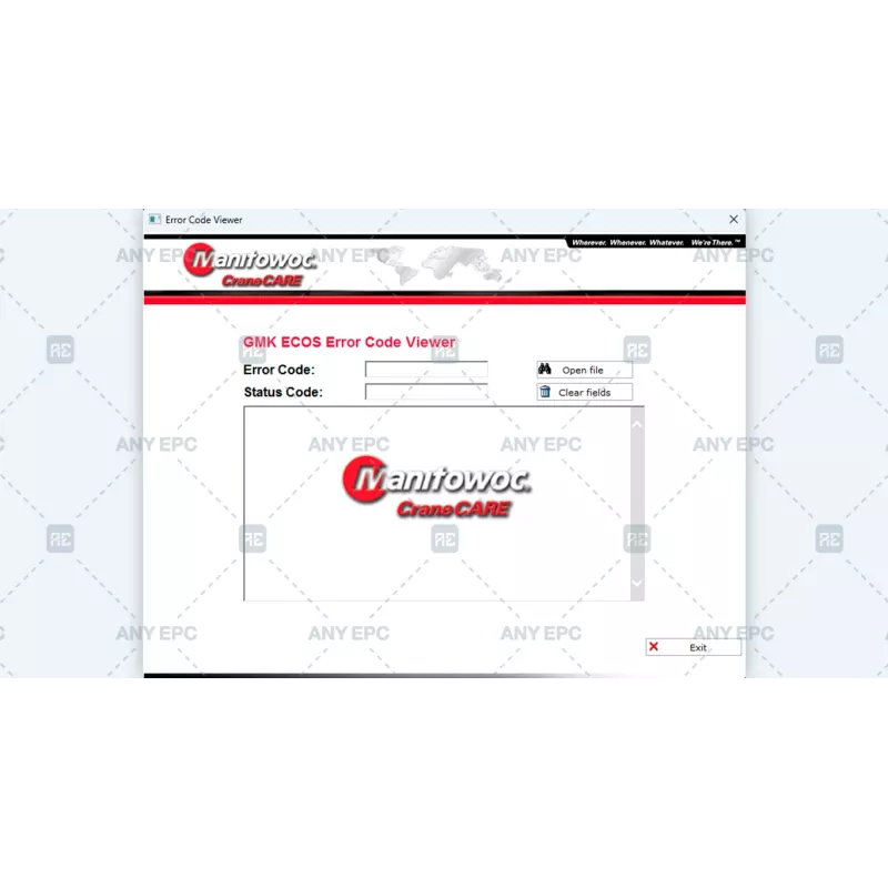 MANITOWOC CRANE CARE GMK ECOS ERROR CODE VIEWER [2004.08]